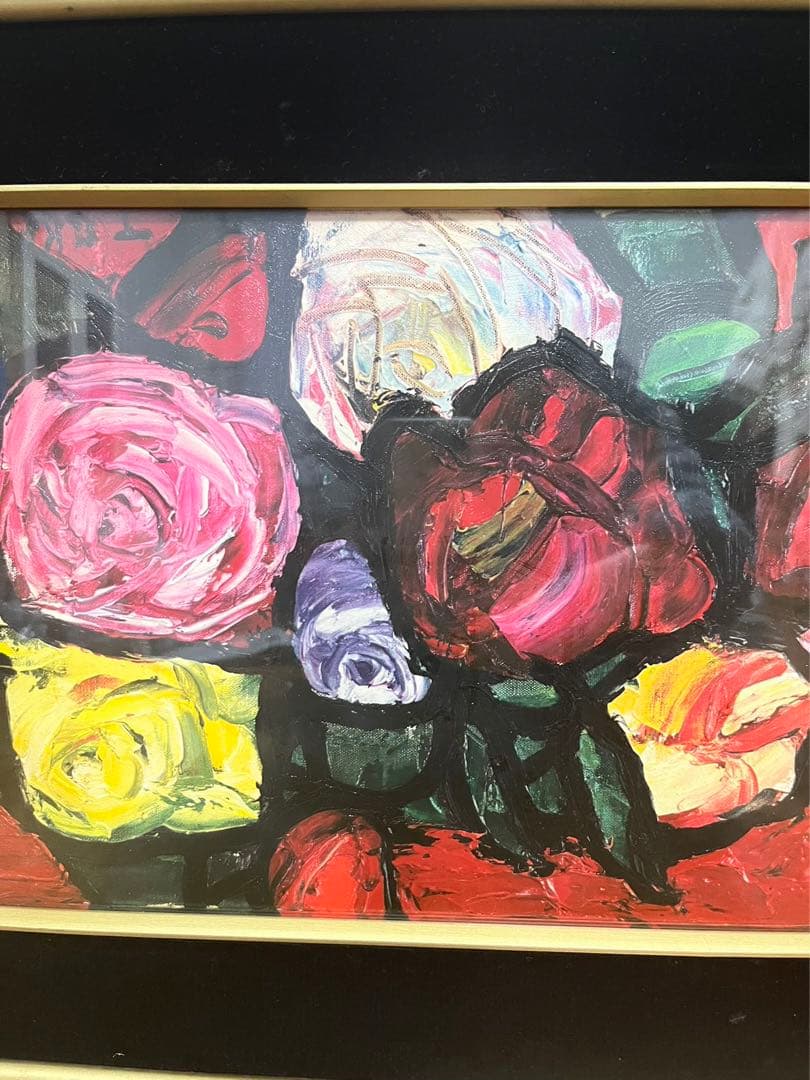 林武、「薔薇」、希少な画集の額装画