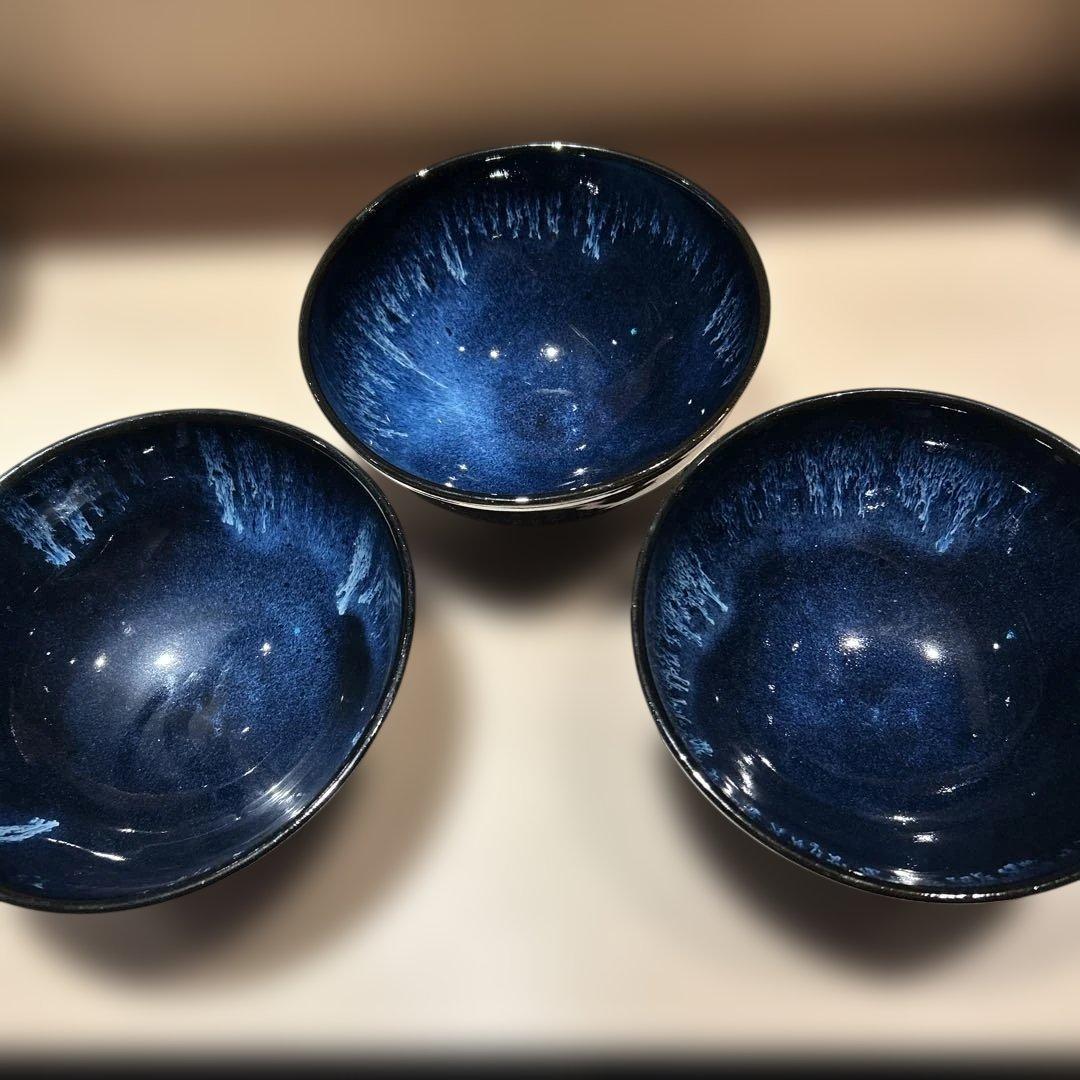 【新品未使用】バラ売り可 希少 小石原焼 秀山窯 どんぶり ラーメン鉢3個セット