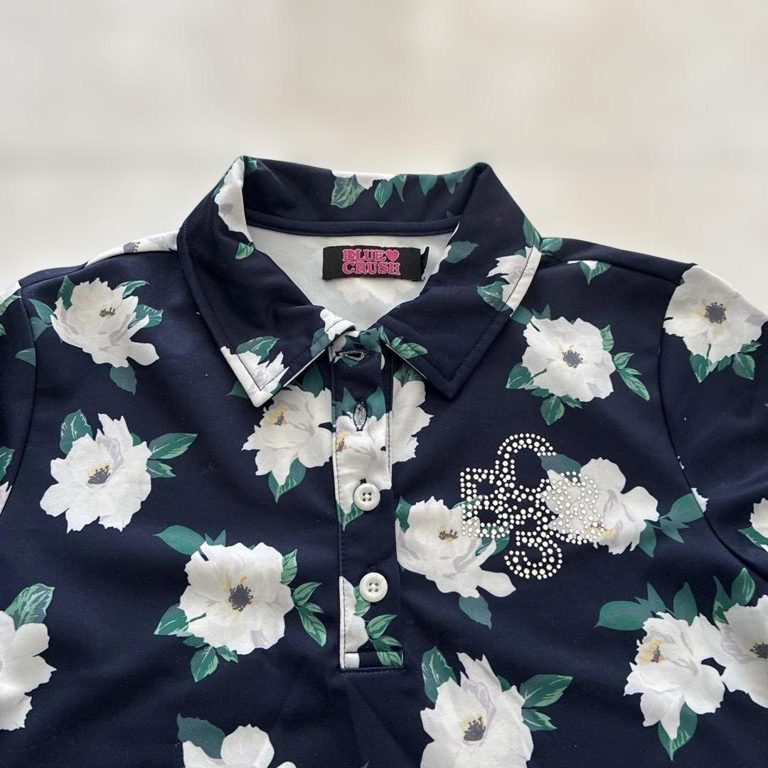 Blue Crush 花柄ポロワンピースネイビー【美品］