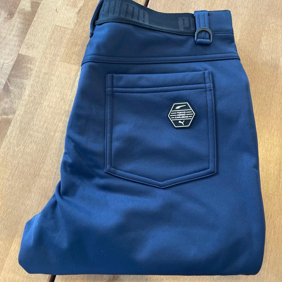 PUMA GOLF ストレッチ3L スリムテーパードパンツ 裏フリース L