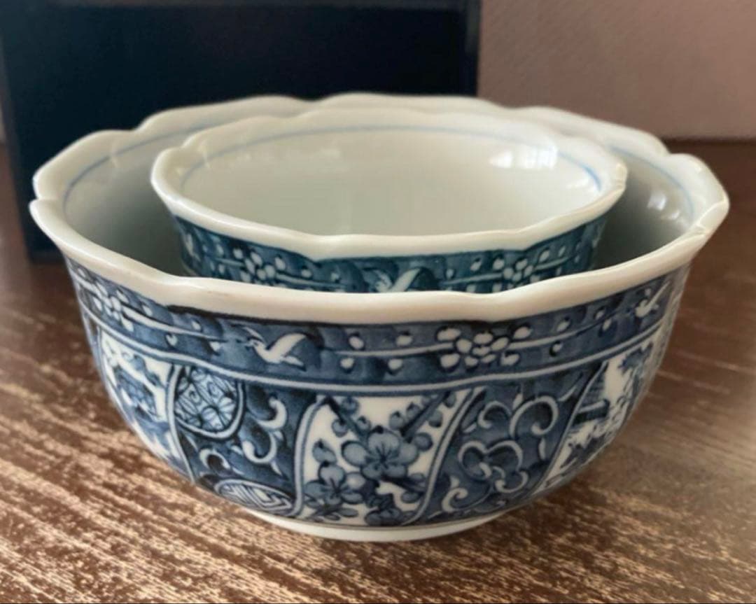 新品未使用】染錦五彩親子鉢揃　大小鉢　5客　和食器　会席　三洋陶器