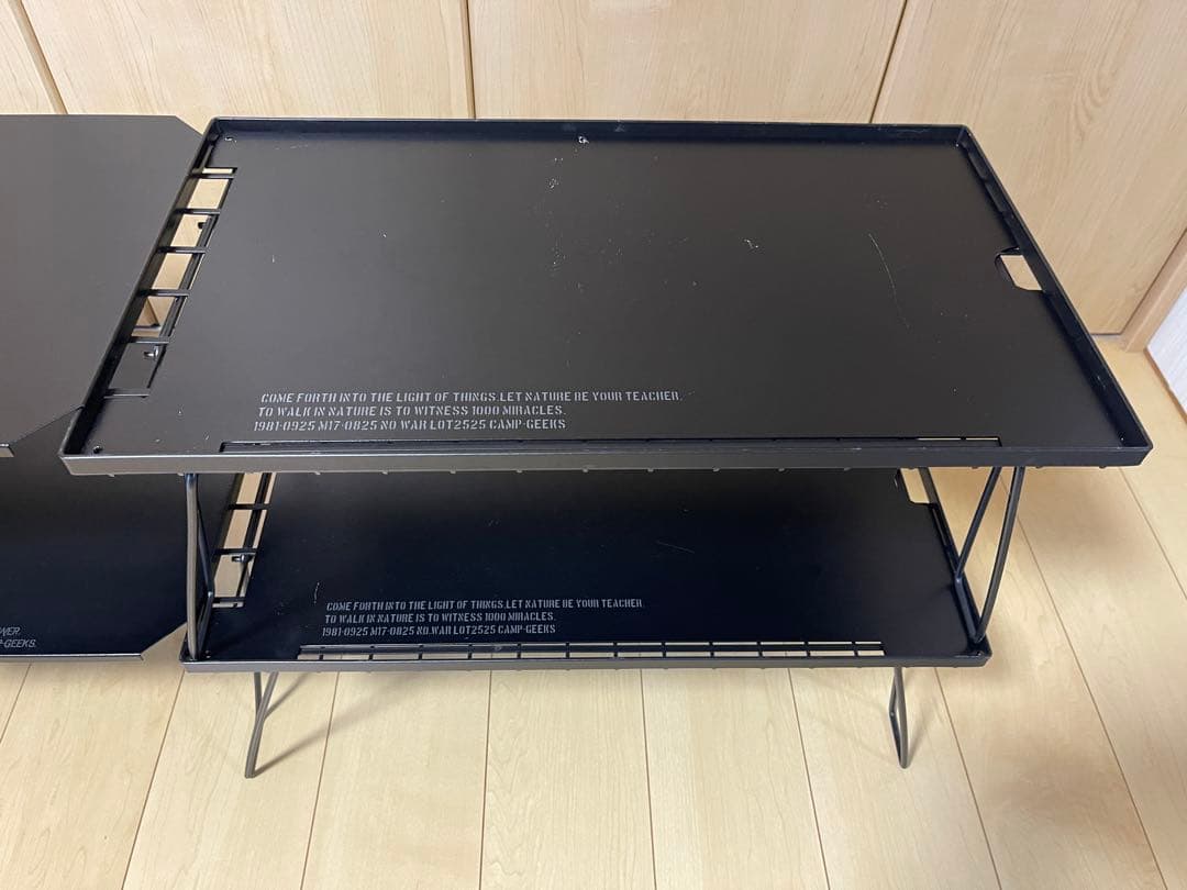 【3点セット】キャンプギークスフィールドラック用天板2　連結用天板1グレイ