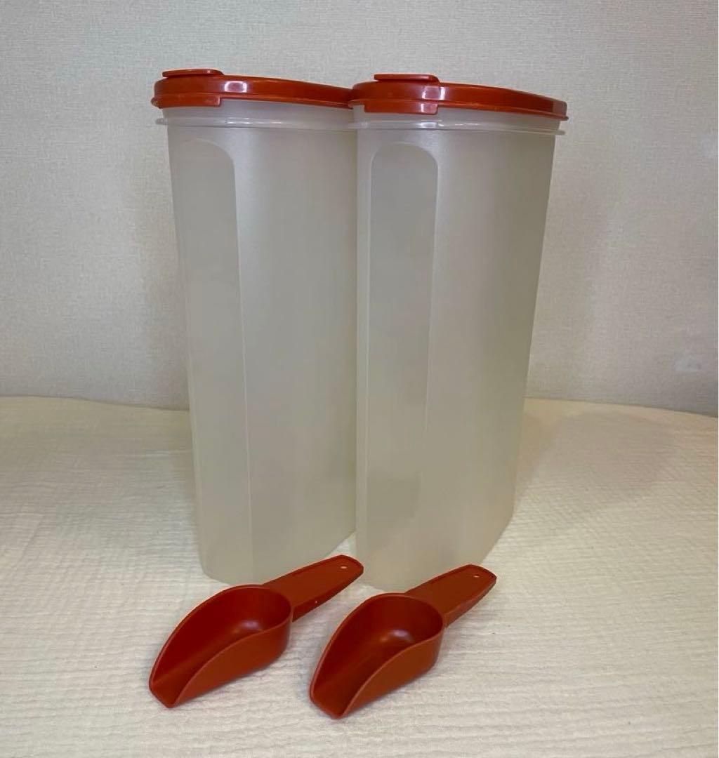 希少 限定品 タッパーウェア MMだ円#5 食品保存容器 2個セット 付属品付き