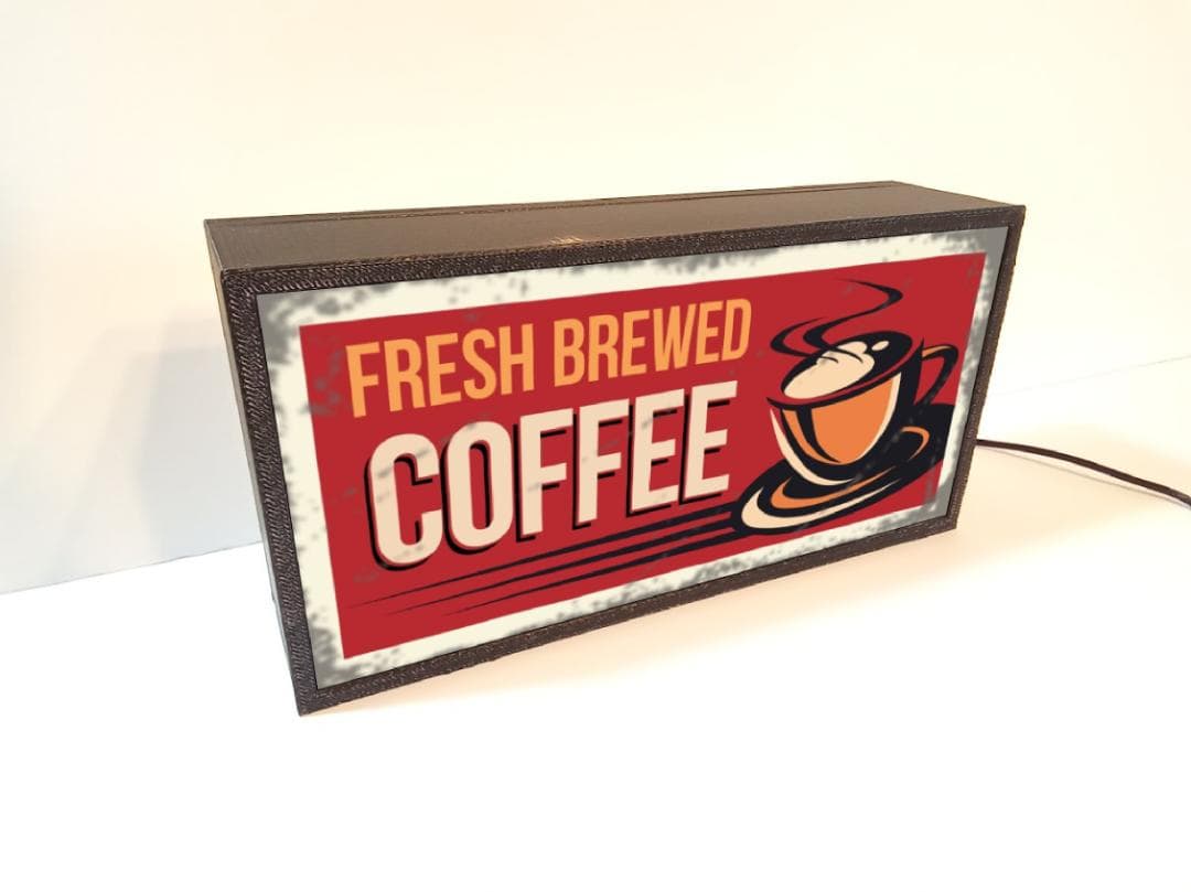 コーヒー 喫茶 ヴィンテージ サイン ランプ 看板 置物 雑貨 ライトBOX