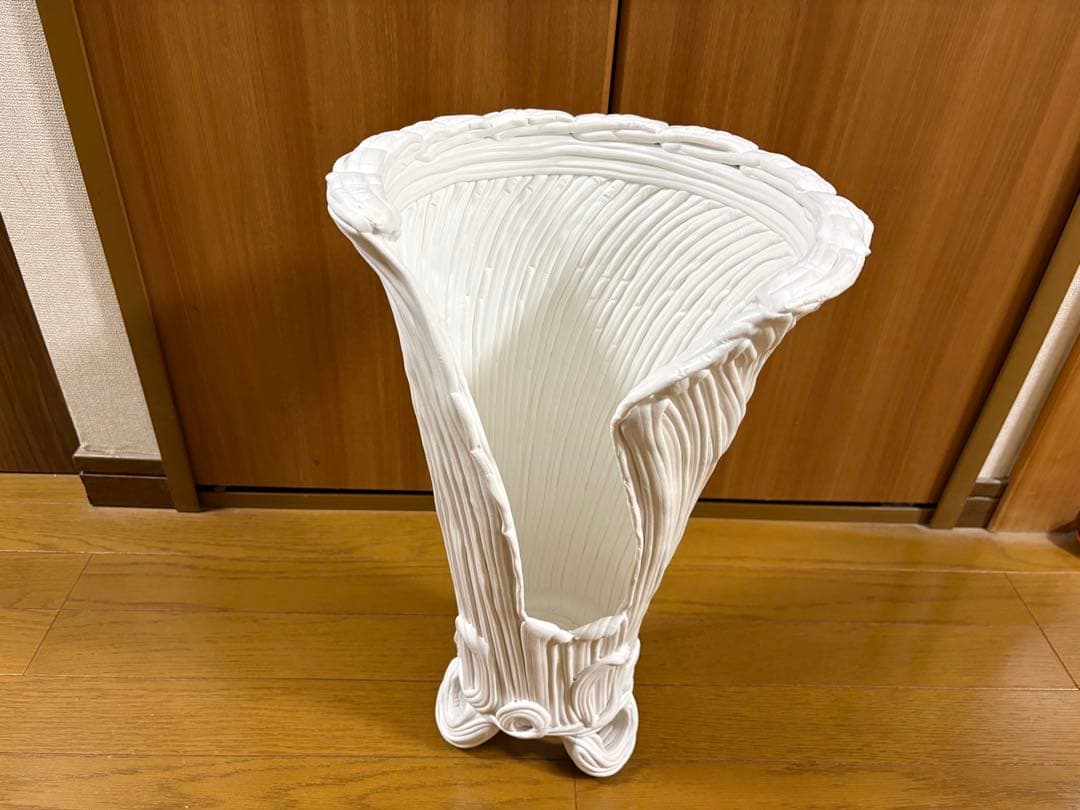 【新品未使用品　最終出品】紲鉢(綱木紋) らせん美　Sスリット　ホワイト