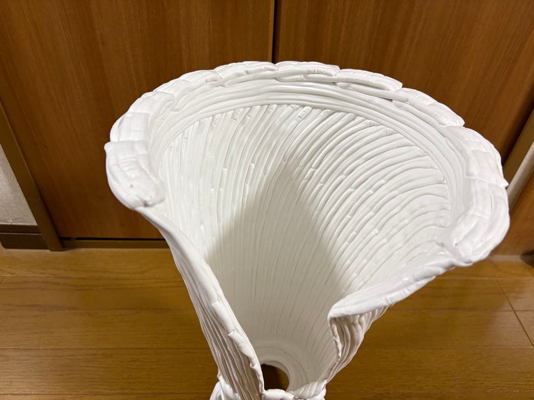 【新品未使用品　最終出品】紲鉢(綱木紋) らせん美　Sスリット　ホワイト