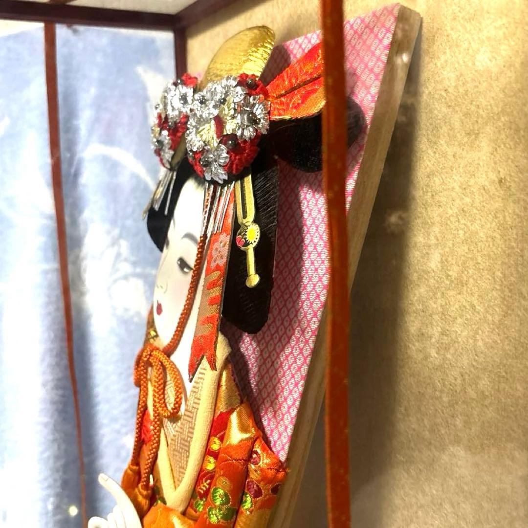 松竹梅 『福寿』 小鼓 伝統的な日本の羽子板 ガラスケース入り オルゴール付き