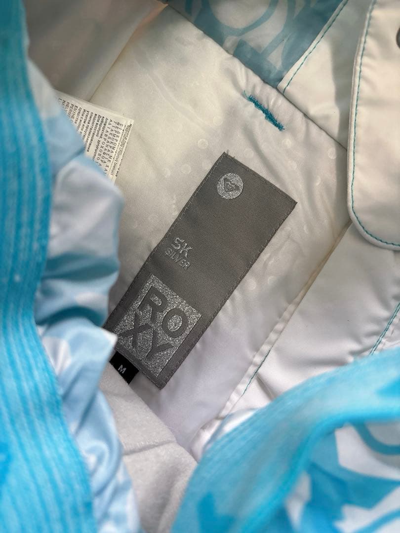 【ROXY】　レディーススノーボードウェア上下セット　ギンガムチェック　白