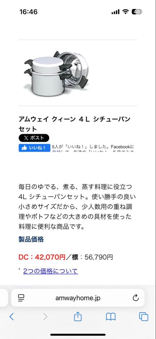 アムウェイ　クィーン4Lシチューパンセット