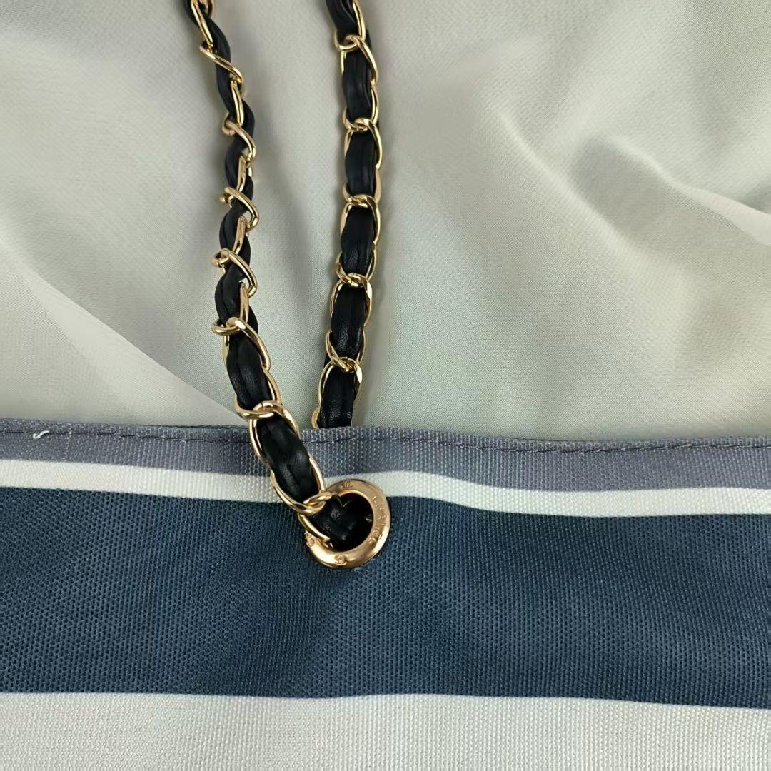 CHANEL ノベルティ ストライプ トートバッグ チェーンc1