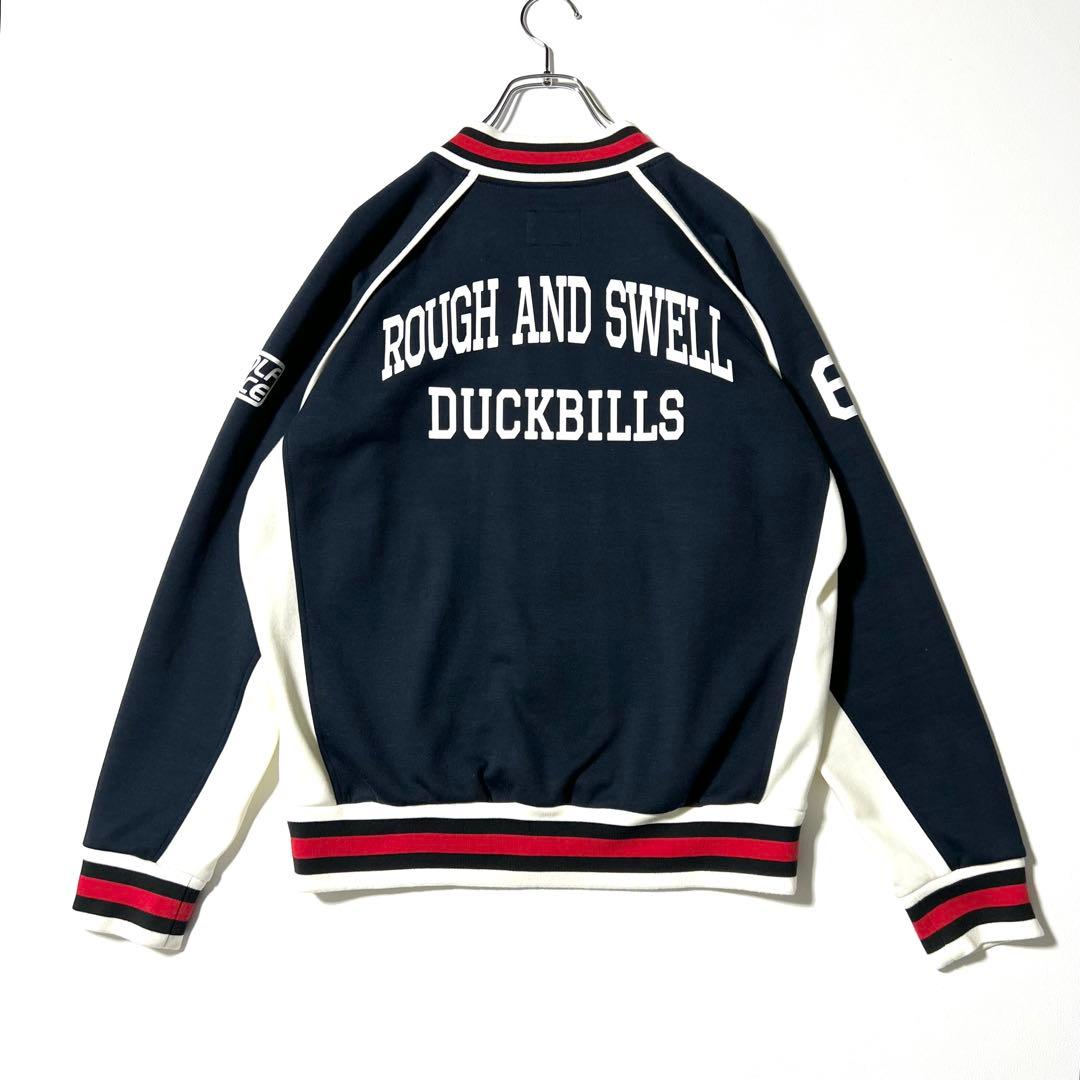 3483【美品】ラフアンドスウェル ジップアップジャケット ジャージ　紺 白 M