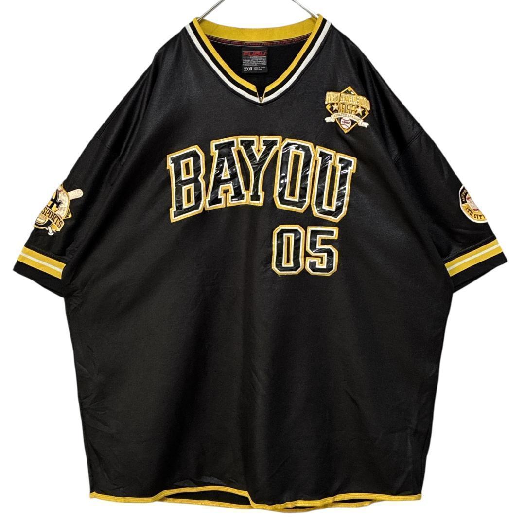 FUBU フブ ゲームシャツ ユニフォーム 刺繍ロゴ 3XL 黒 ヒップホップ
