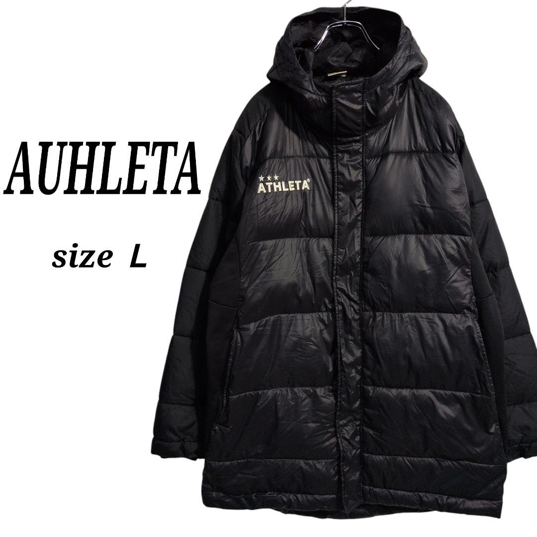 ATHLETA　フーディー　中綿ジャケット　ベンチコート　黒　メンズ Ｌ