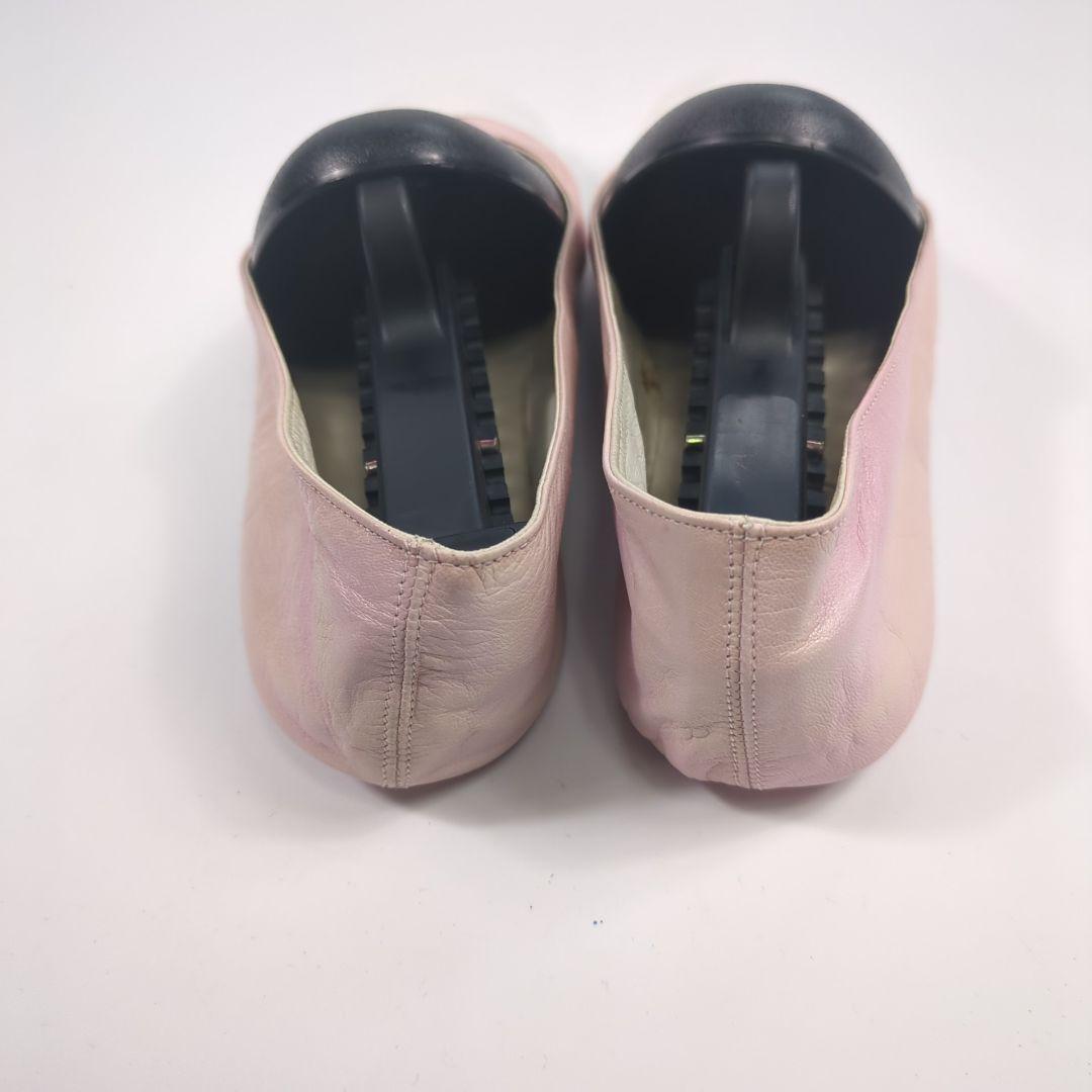CHANEL　シャネル　フラットシューズ　バレーシューズ　レザー　ツートン　良品