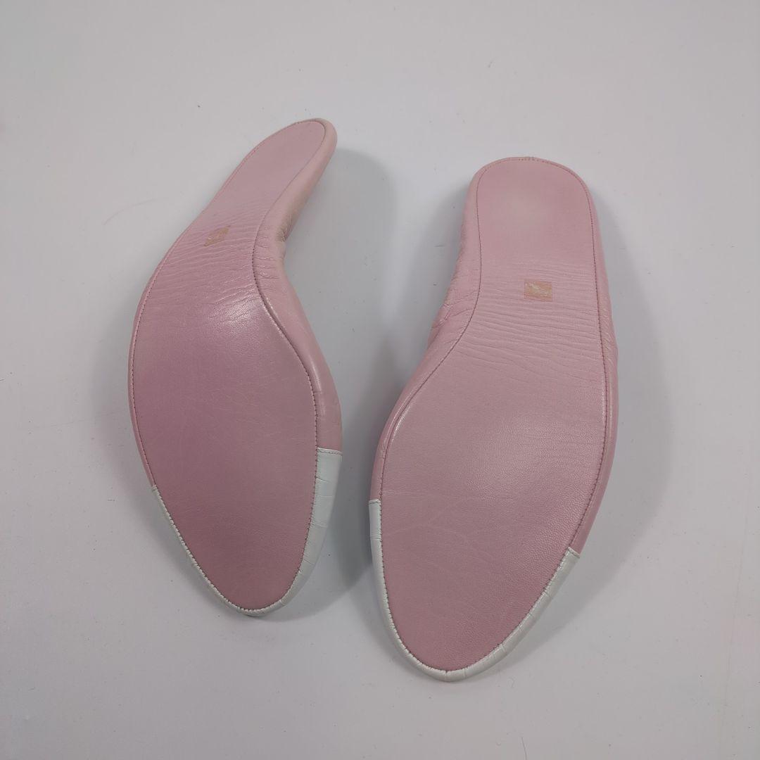 CHANEL　シャネル　フラットシューズ　バレーシューズ　レザー　ツートン　良品