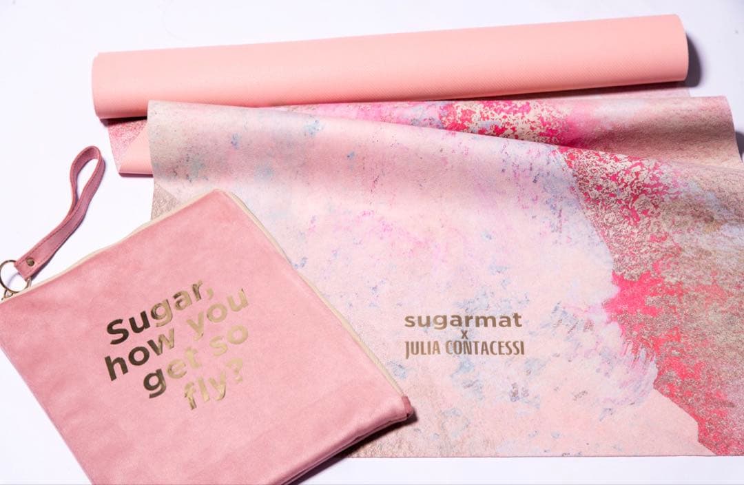 Sugarmat 折りたたみヨガマット トラベルマット ピンク スプレー付 廃盤