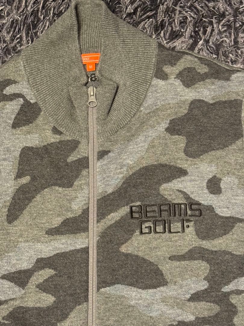 BEAMS GOLF 迷彩柄 フルジップセーター M