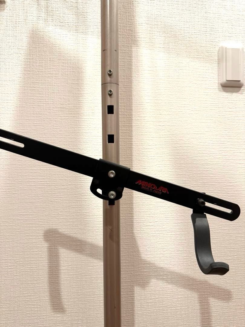 ミノウラ　自転車 ディスプレイスタンド 壁もたれ式上下2段型&カゴセット