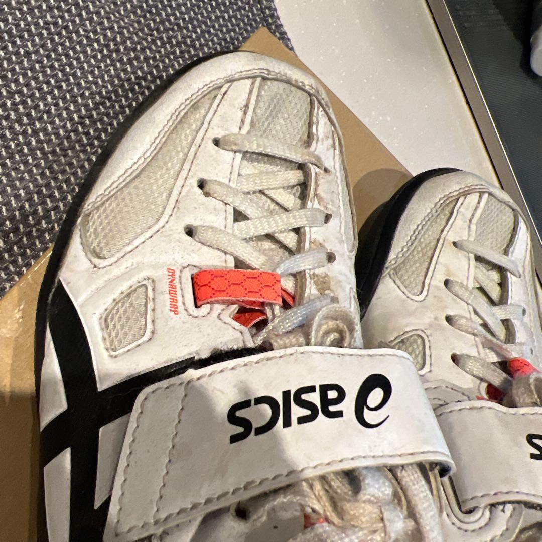 asics スパイクシューズ ホワイト/オレンジ　投擲用　陸上