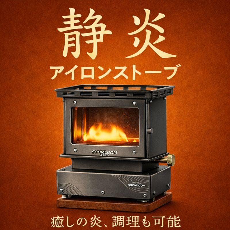 0322 新発売 軽量チタン調 アイロンストーブ 炎鑑賞 キャンプ 灯油 小型