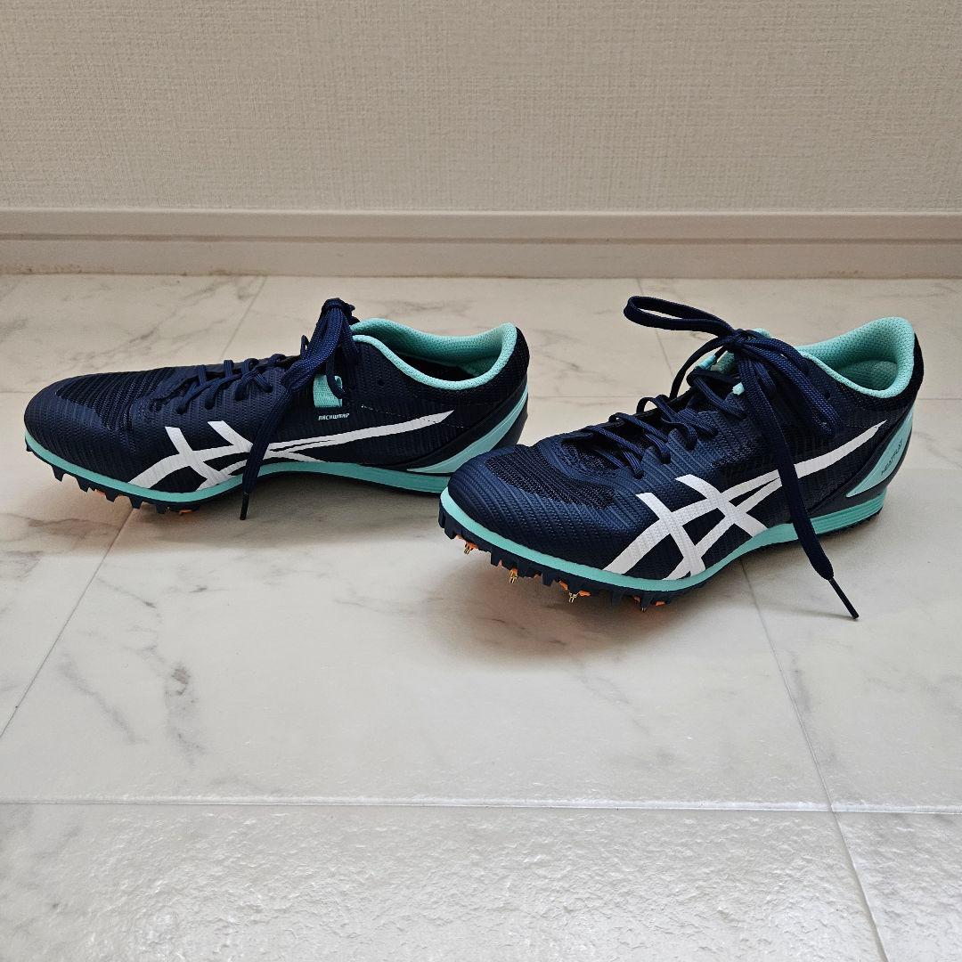 アシックス　陸上競技スパイクシューズ ネイビー/ミント　24.5㎝