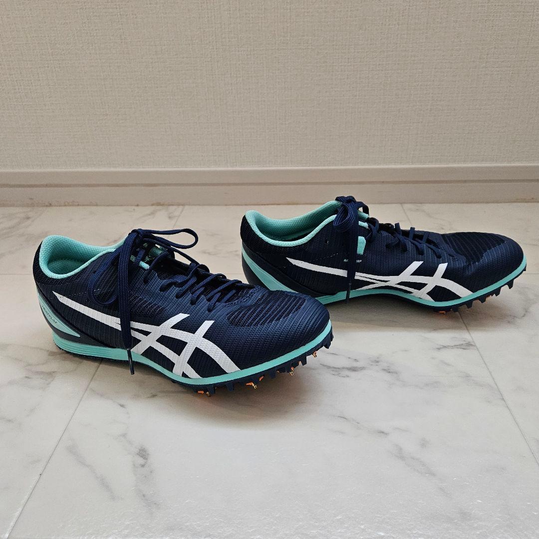 アシックス　陸上競技スパイクシューズ ネイビー/ミント　24.5㎝
