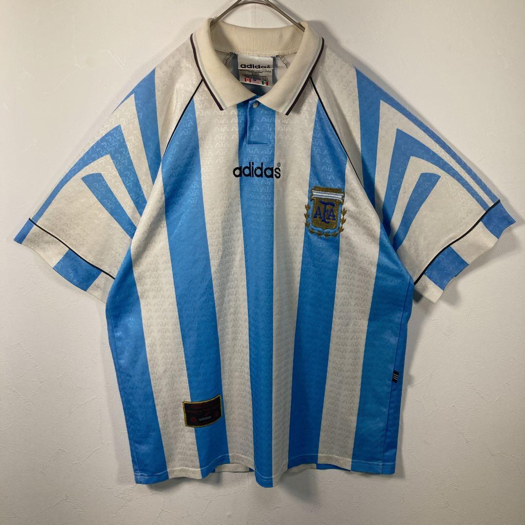 90s adidas アルゼンチン代表 ユニホーム　ポロシャツ　L