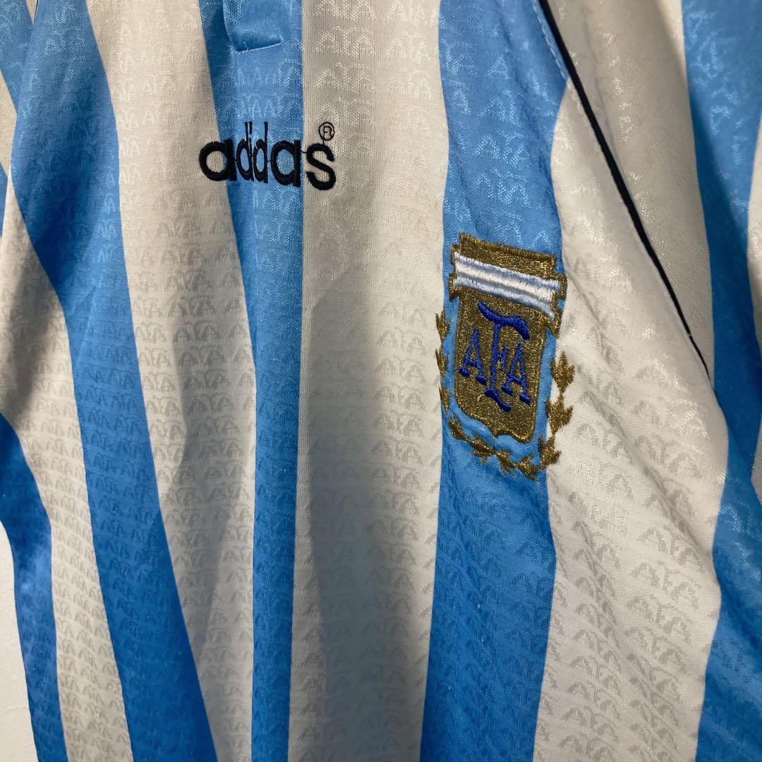 90s adidas アルゼンチン代表 ユニホーム　ポロシャツ　L