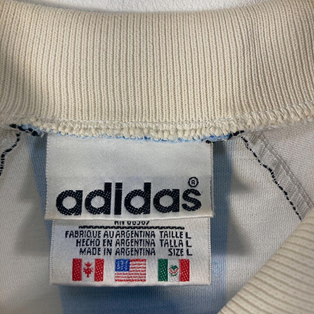 90s adidas アルゼンチン代表 ユニホーム　ポロシャツ　L