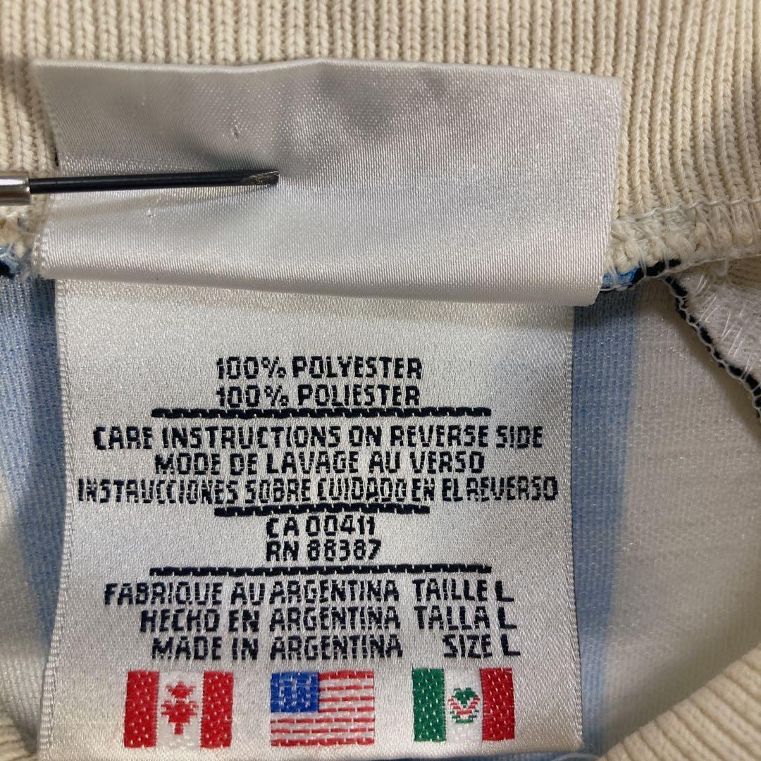 90s adidas アルゼンチン代表 ユニホーム　ポロシャツ　L