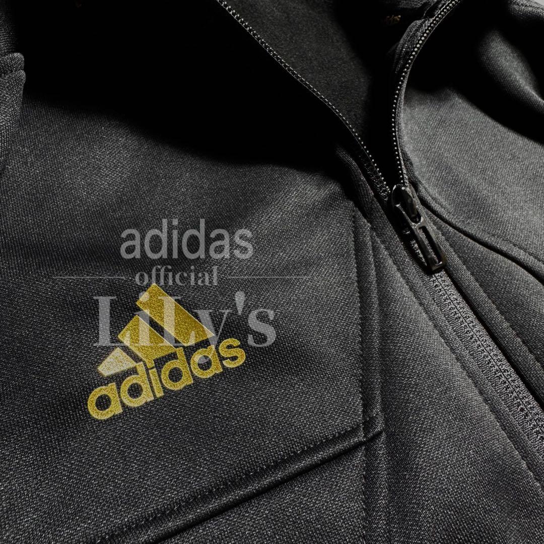 【ＸＬサイズ】新品adidas上下セットアップ　黒金　定価17,600円　裏起毛