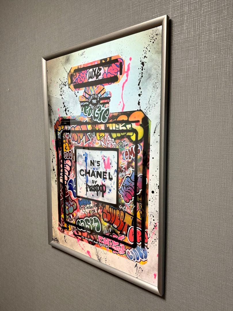 No.150フレーム付きキャンバスアート　オマージュアート　香水　chance