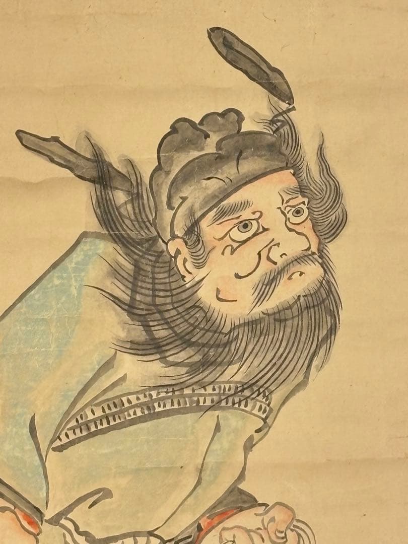 「江戸時代後期筆 鍾馗図」彩色 1枚|道教 中国画 和本 古典籍