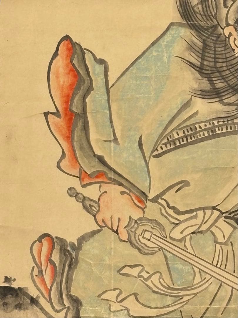 「江戸時代後期筆 鍾馗図」彩色 1枚|道教 中国画 和本 古典籍