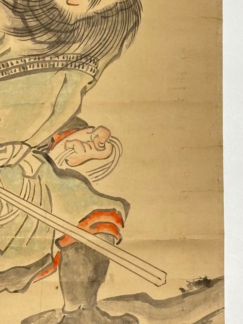 「江戸時代後期筆 鍾馗図」彩色 1枚|道教 中国画 和本 古典籍