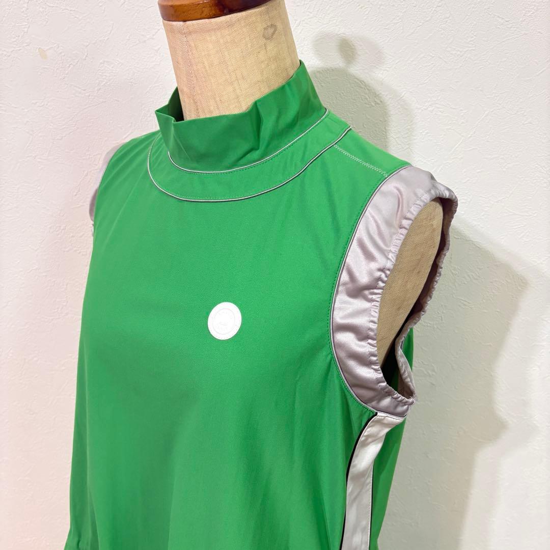 【LANVIN SPORT】美品　異素材ハイブリッドワンピース　ゴルフ　Ｌ