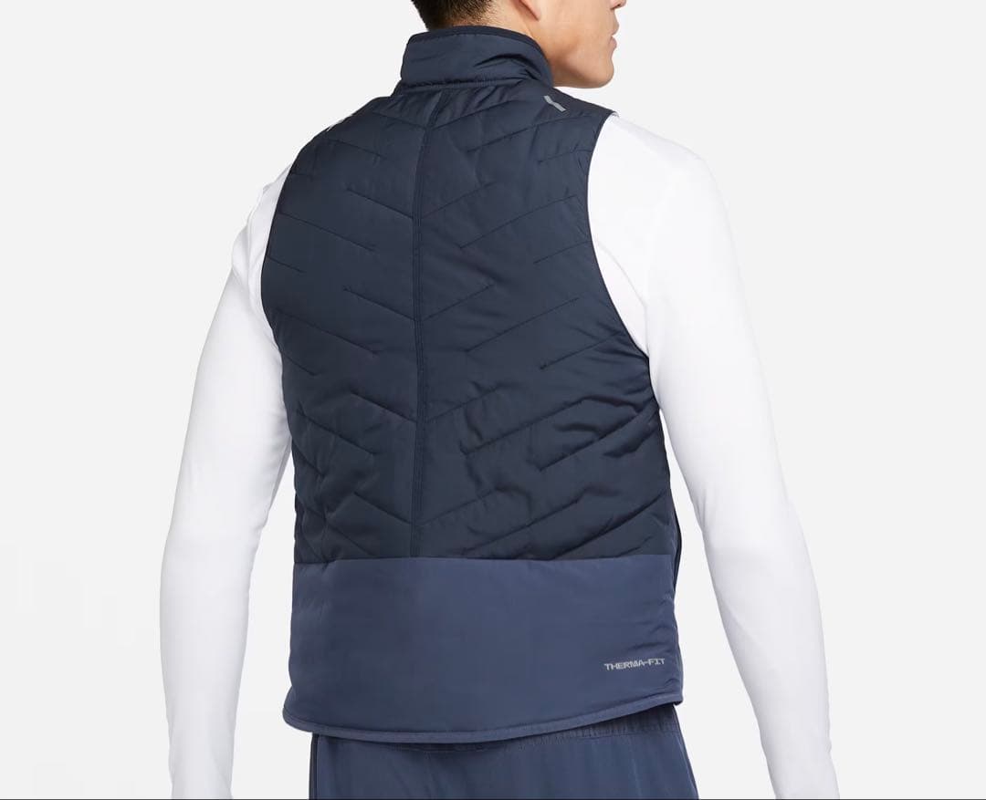 Nike ランニング ベスト M サーマ フィット ネイビー