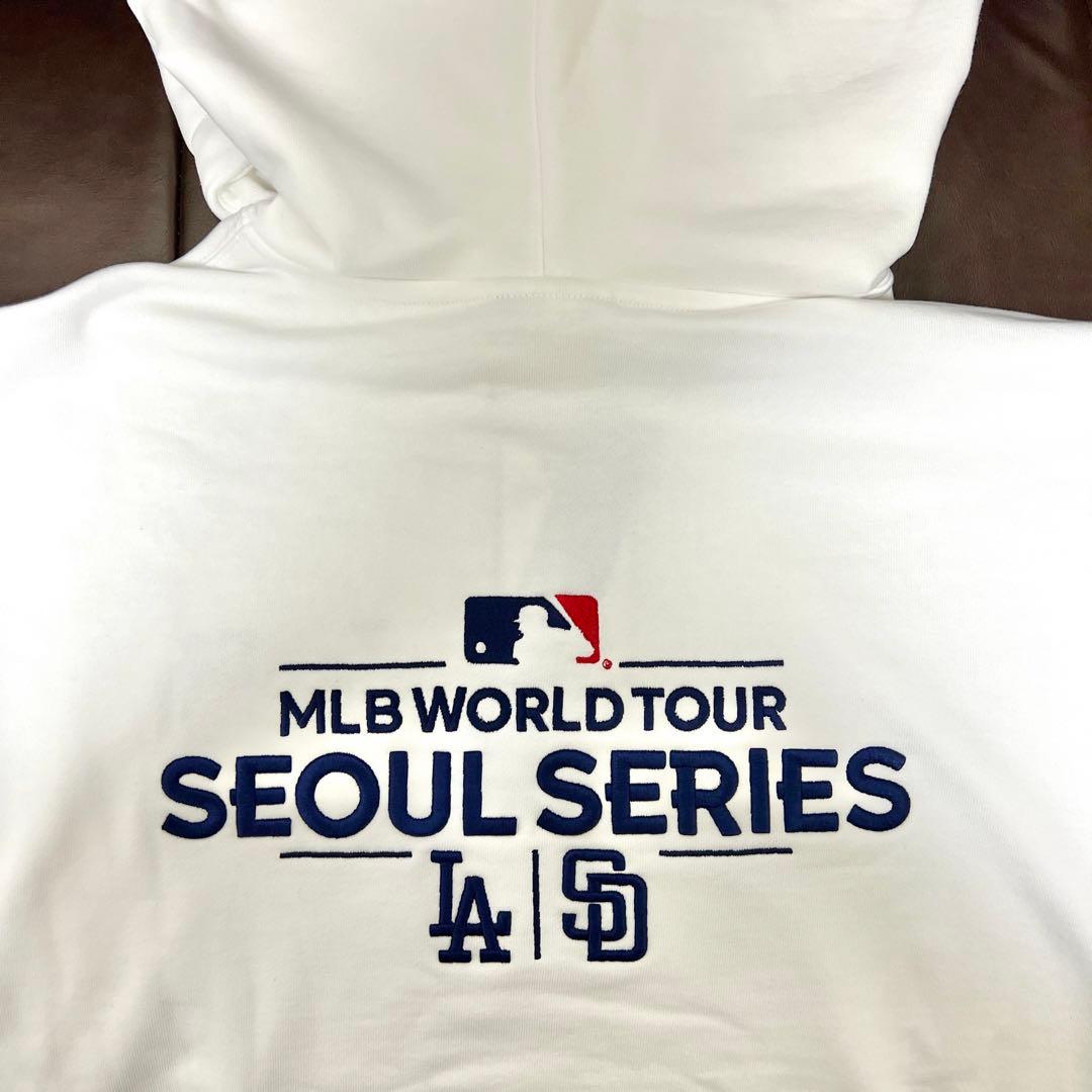 Lサイズ MLB ソウルシリーズ ドジャース パドレス パーカー 白 大谷翔平