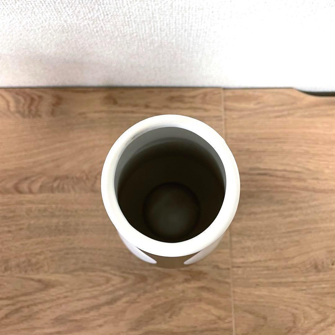 ラスト1点 花瓶 モノトーン 花器 和モダン 大きい 白黒 楕円 陶器 おしゃれ
