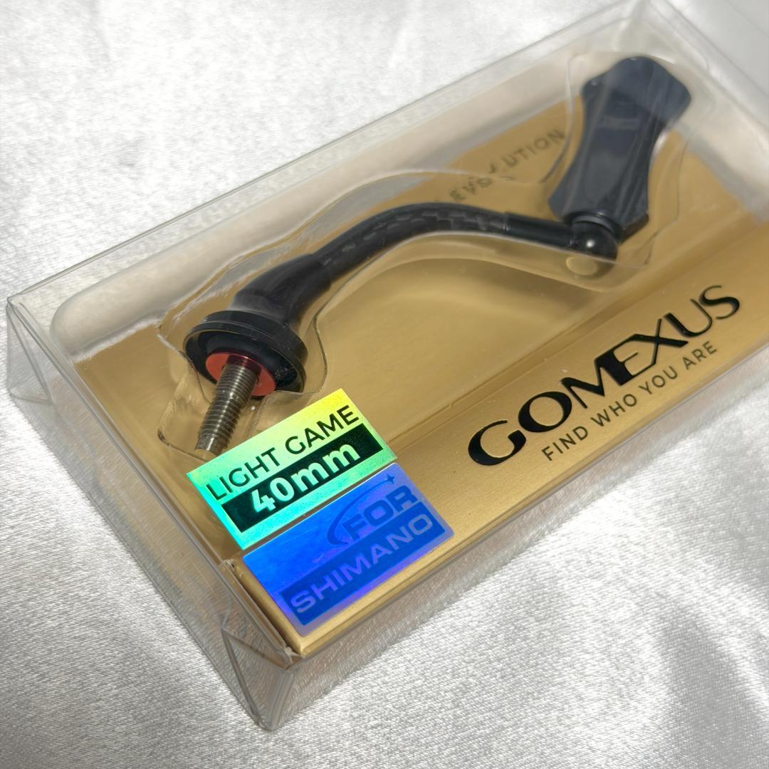 ゴメクサス リールハンドル カーボン製 シマノ 黒 SHIMANO 40mm