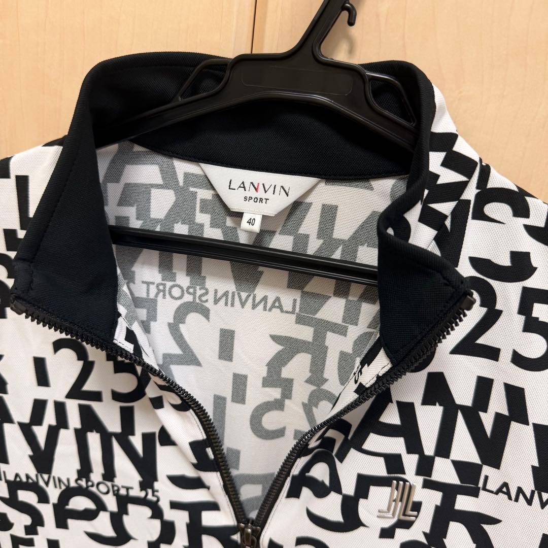 LANVIN SPORT ロゴプリント ジップアップシャツ　L