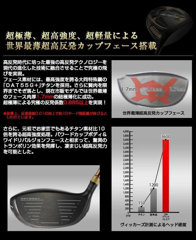 ヘッド単体【新品】！究極の飛距離性能を追求した 超高反発CBRブラックプレミア