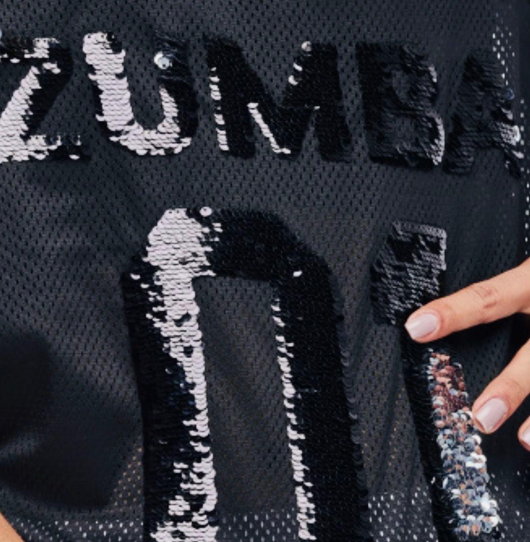 ZUMBAスパンコールメッシュＴシャツ