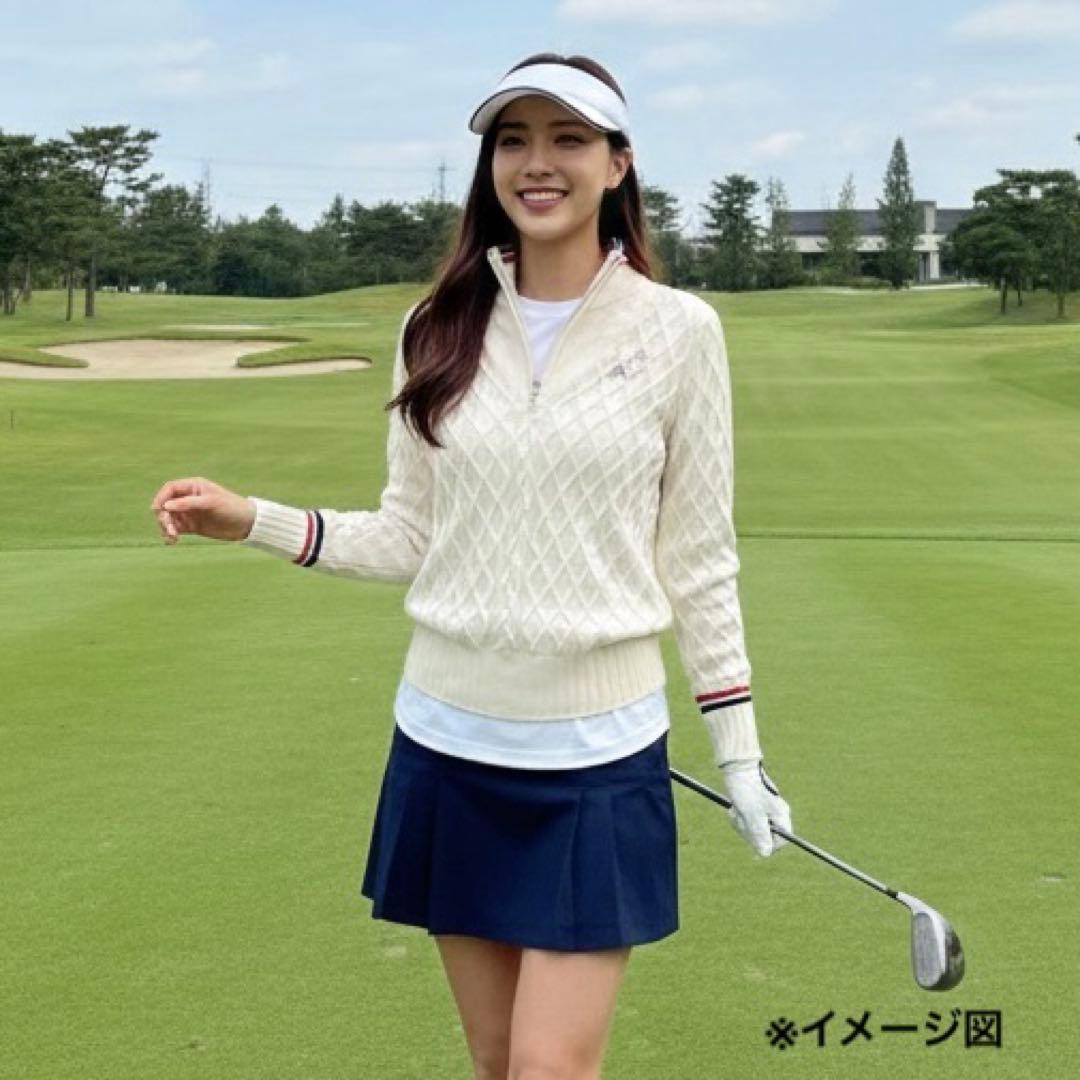 極美品✨G/FORE ジーフォア✨ハーフジップ 春ニット ケーブルニット ウール