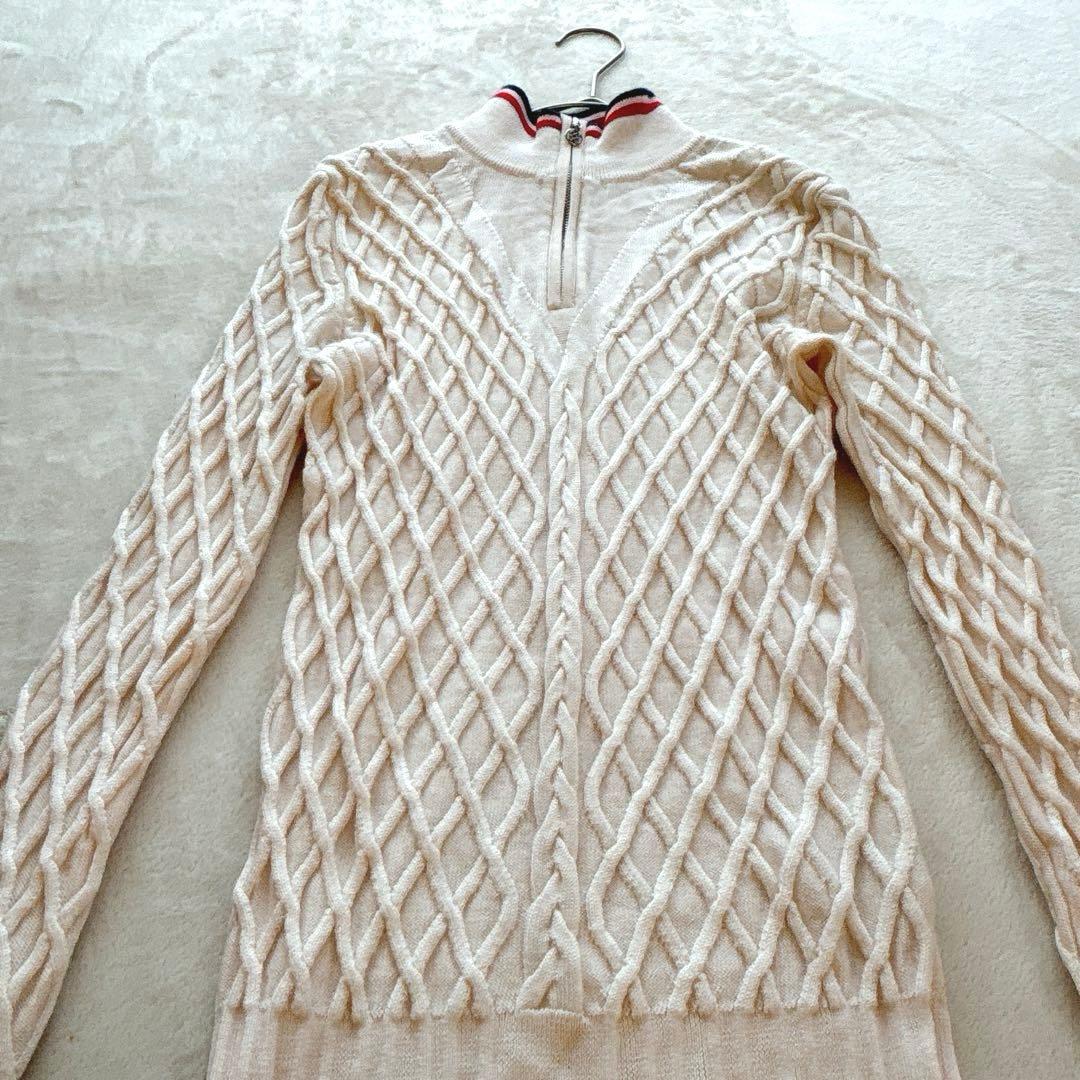 極美品✨G/FORE ジーフォア✨ハーフジップ 春ニット ケーブルニット ウール