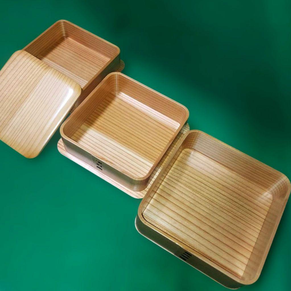 未使用 曲げわっぱ　重箱　弁当箱　入れ子　脱プラ