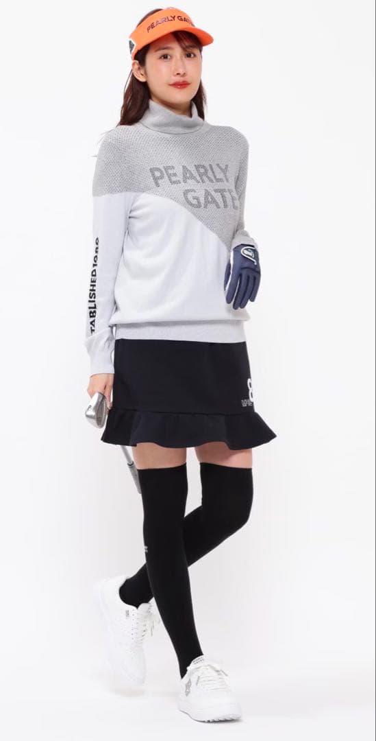 PEARLYGATESカシミヤタッチコットンタートルネックニットプルオーバー0S