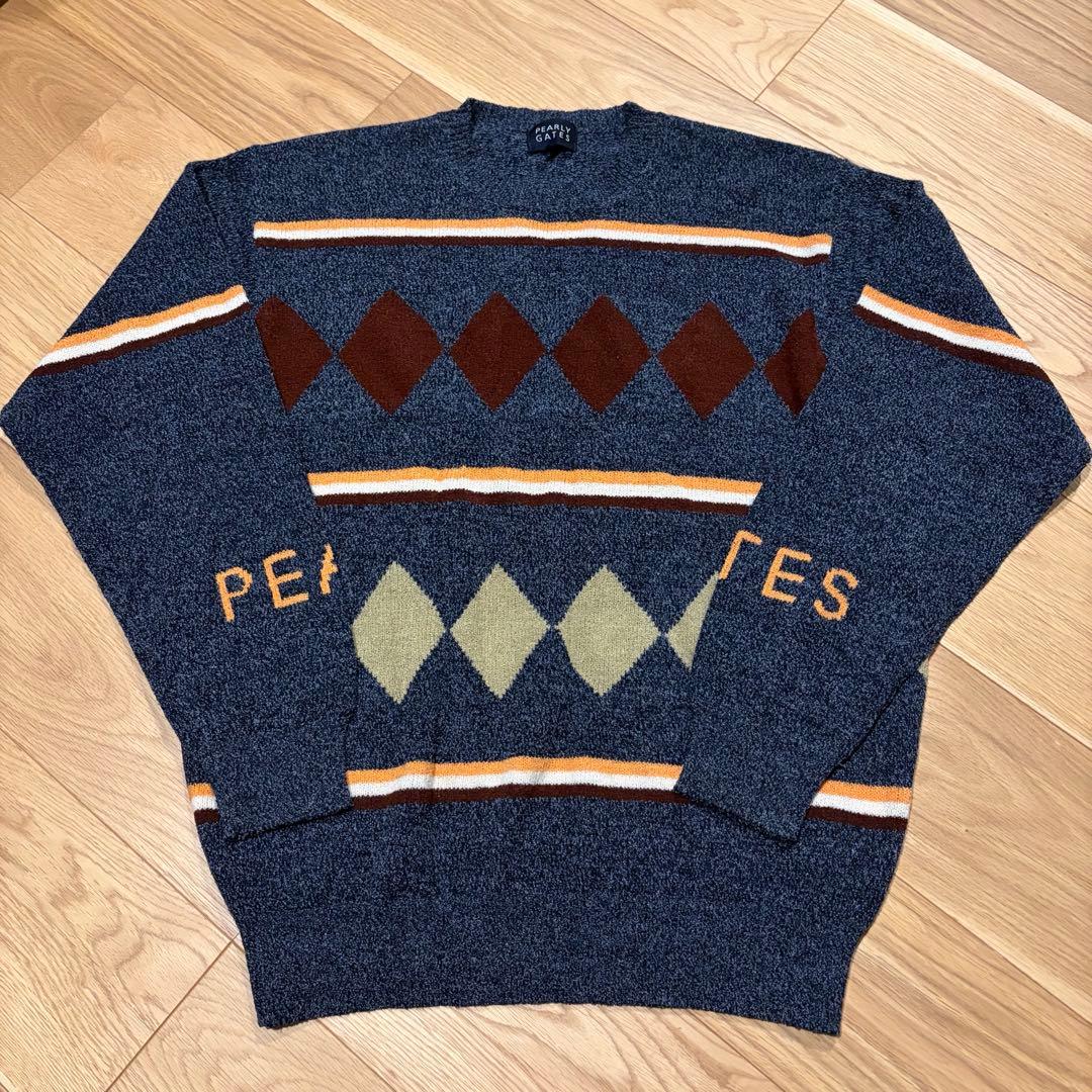 【美品】PEARLY GATES パーリーゲイツ ウール混在ニット　セーター