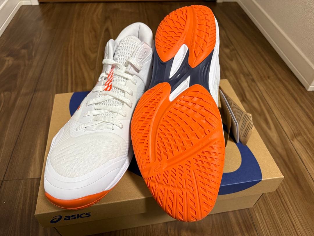 asics バレーボールシューズ ホワイト/オレンジ