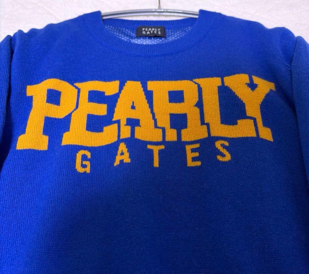 《PEARLY GATES》　裏地付　青色 カシミヤ　セーター サイズ4